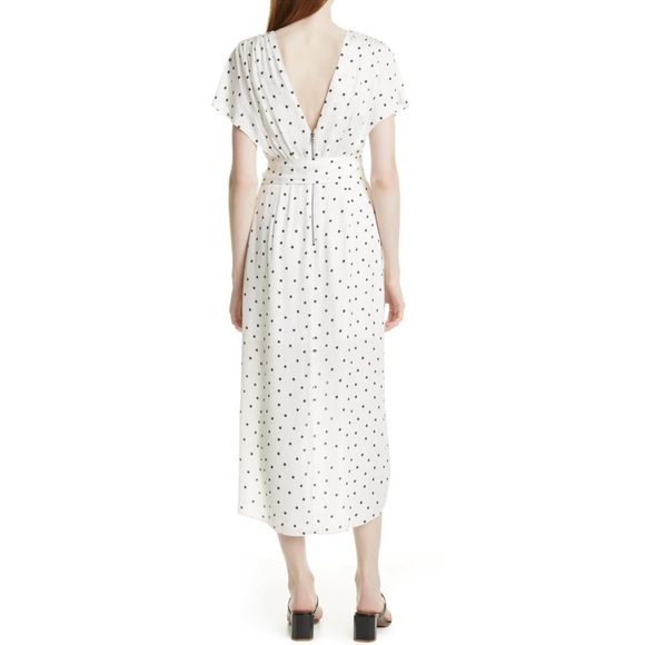 ALICE + OLIVIA Darva Polka Dot Faux Wrap Dress - Picture 3 of 11